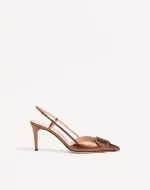 Valentino Vlogo Signature Slingback Pump In Laminated Nappa Leather 80Mm
